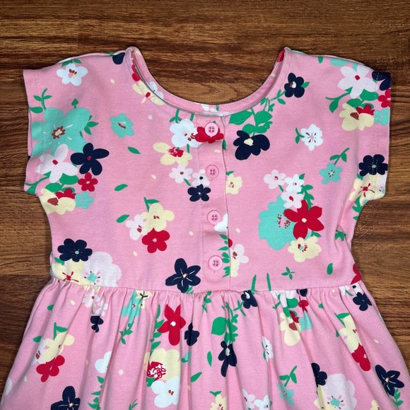 Hanna Andersson Pink Floral Dress Girls Size 120CM or US 7 - Picture 2 of 7